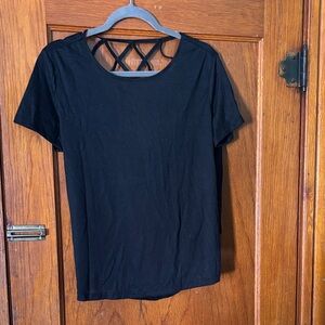 Black Crisscross Back Women's Top